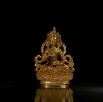 Vajrasattva Bronzefigur 9 cm – Feuervergoldet – Nepal